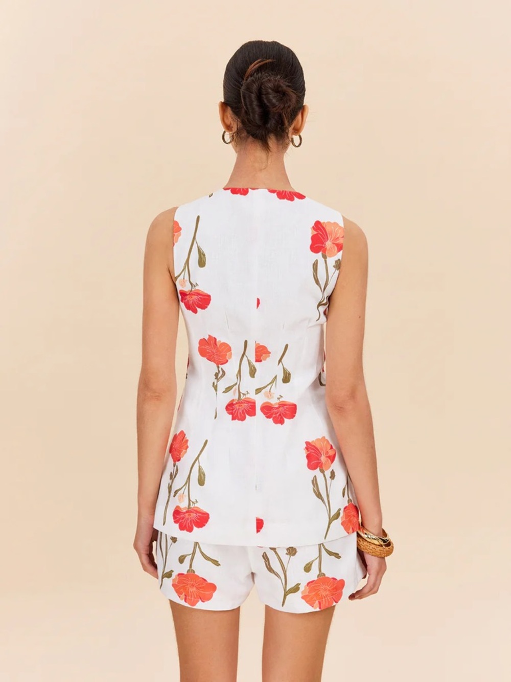 NWT Commense Floral Button-Front Shorts Set Size Small - Picture 4 of 6